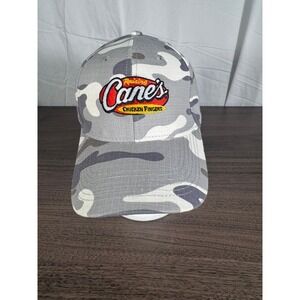 Raising Cane's Chicken Fingers Camo Adjustable Baseball Cap Embroidered Logo